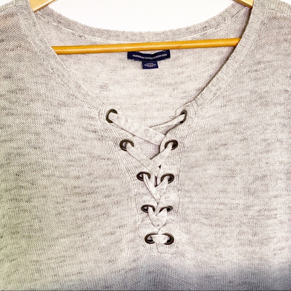 Ombré Oversize Knit Sweater AEO in Gray Black - Picture 2 of 8